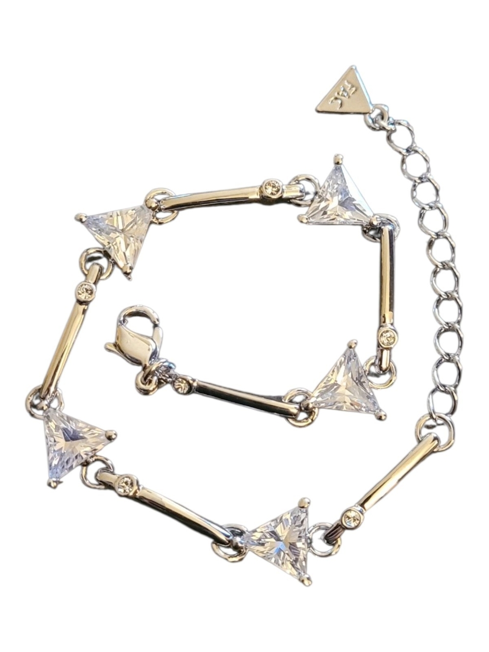 Ortyx Triangle Crystal Cut Link Bracelet